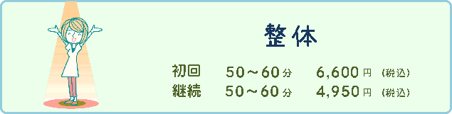 日曜・整体_料金・時間