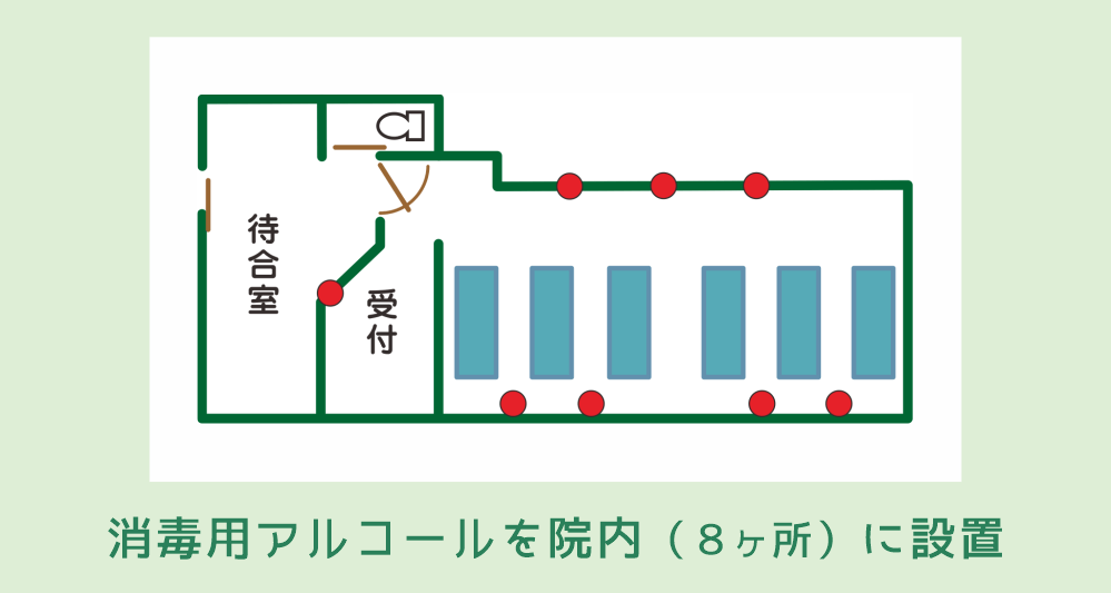 消毒用アルコールを院内に設置